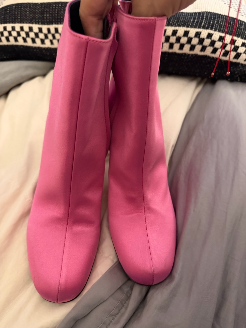 Authentic Saint Laurent Pink Fuchsia Ankle Boots Size 38
